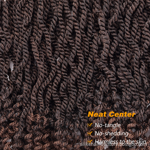 Senegalese Twist Hair for Women Kinky Curly Twist Ombre Black Red Brown Crochet Braiding Hair Synthetic Hair Extensions